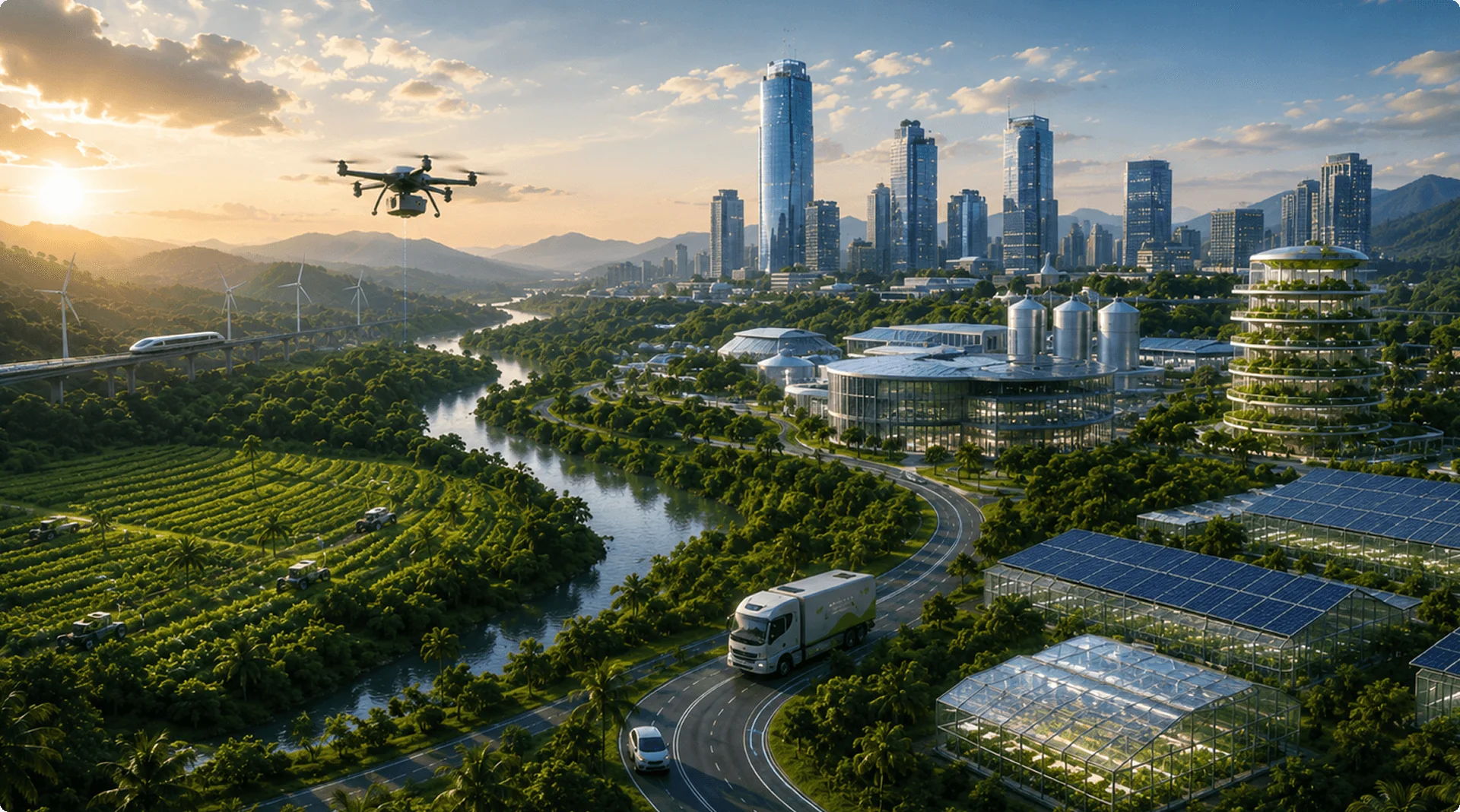 Agricultural landscape and sustainable future city